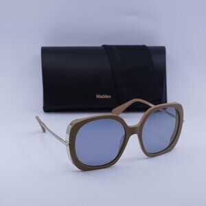 MaxMara MALIBU9 MM0079 46X Butterfly Sunglasses - Brown/Gold/Blue